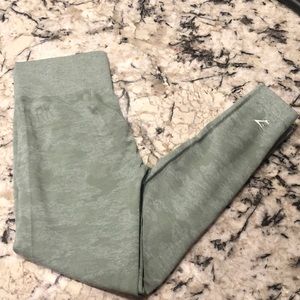 Gymshark Camo Seamless Leggings - Sage Green